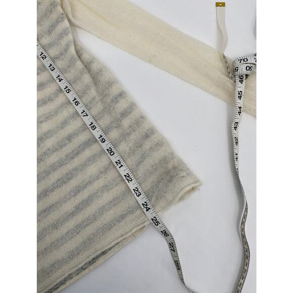 Moth Cowl Neck Pullover Gray Stripe Sheer Sleeve Sweater Size Medium - Picture 10 of 10